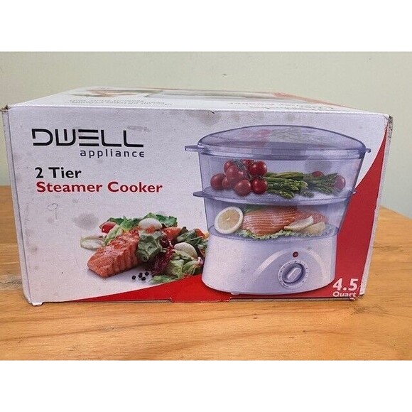 Dwell Appliance 2 Tier Steamer/Cooker 4.5 Quart Dishwasher Safe New Open Box - Picture 7 of 8
